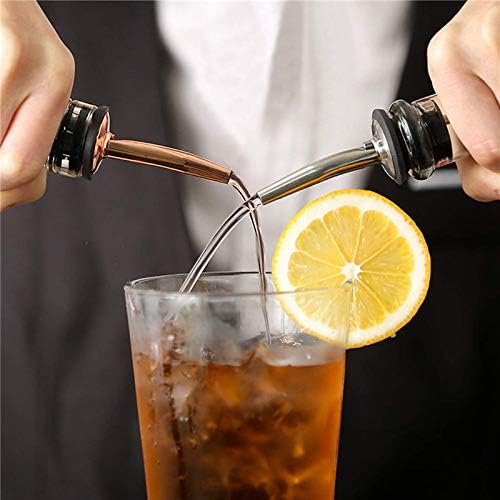 24 Pack Liquor Pour Spouts Set - Stainless Steel bottle spout and Liquor Pourers Dust Caps Covers Rose Gold