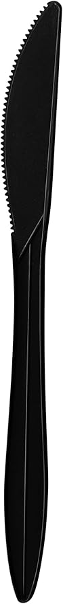 1,000 Plastic Disposable Knives Bulk Black Medium Weight Disposable Silverware Plastic Cutlery Knife