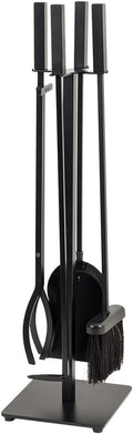 Modern Ember Harriet 5 Piece Fireplace Tool Set in Black | Includes Brush, Shovel, Fire Poker, Tongs, and Stand | Heavy-Duty Steel | Heat-Resistant Powder Coating Finish