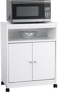 Ameriwood Home Good to Go Landry Microwave Cart, White