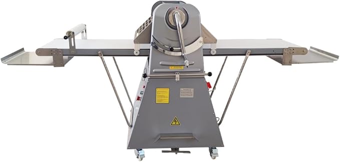 Commercial Dough Roller Sheeter 750W Vertical Dough Danish Pastry Machine Dough Laminator 0.04"-1.96"(1mm-50mm) Crisping Thickness Pasta Roller Bread Shortening Machine 110V