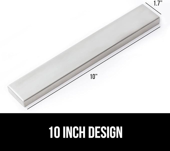 GORILLA GRIP Stainless Steel Magnetic Knife Holder for Wall, Multi-Purpose Magnet Bar for Knives, Tools, Art Supplies, Heavy Duty Strip Holds Up to 6 lbs, Kitchen Organizer, Drilling Required, 10 Inch