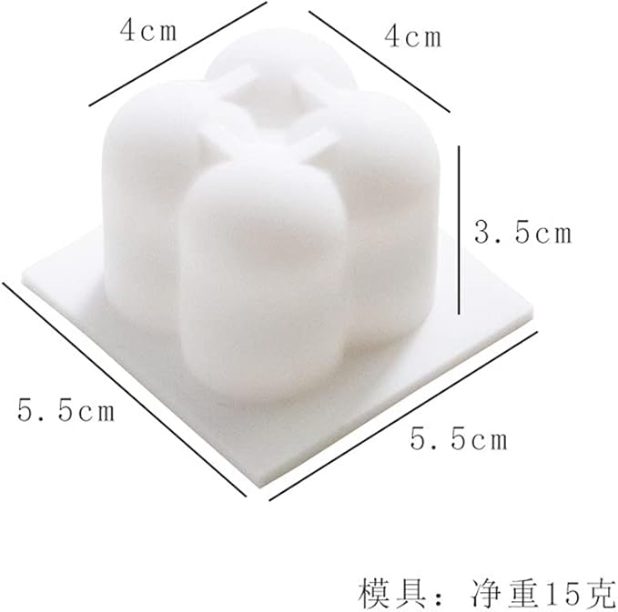 DIY 3D Candle Mold Handmade Aromatherapy Soy Wax Candle Silicone Mold Plaster Candles Mould UV Epoxy Resin Soap Molds (1 Small Cavity)