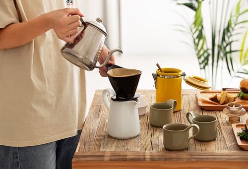 Zero Japan - Bee House Pour Over Coffee Dripper - Lead-Free & Cadmium-Free Ceramic Coffee Maker with Elegant Peek Hole, Drip Cone Brewer Coffee Gifts, Brewing Accessories - Black, Standard Size