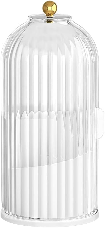 Cutlery holder with cover,Internally rotatable, Plastic Cutlery Storage Organizer for Kitchen Cabinet or Pantry - Basket Organizer for Forks, Knives and Spoons. With cover. White ﻿