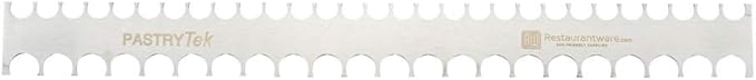 Restaurantware 19.8 Inch x 2 Inch Cake Comb 1 Semicircle Decorating Comb - Double-Sided Assorted Edges Stainless Steel Icing Smoother For Decorating Or Sculpting Desserts