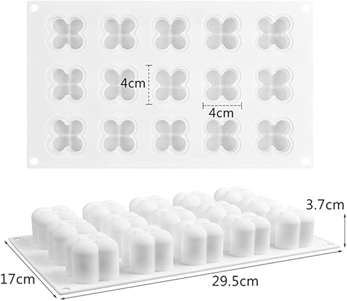 DIY 3D Candle Mold Handmade Aromatherapy Soy Wax Candle Silicone Mold Plaster Candles Mould UV Epoxy Resin Soap Molds (15 Cavity)