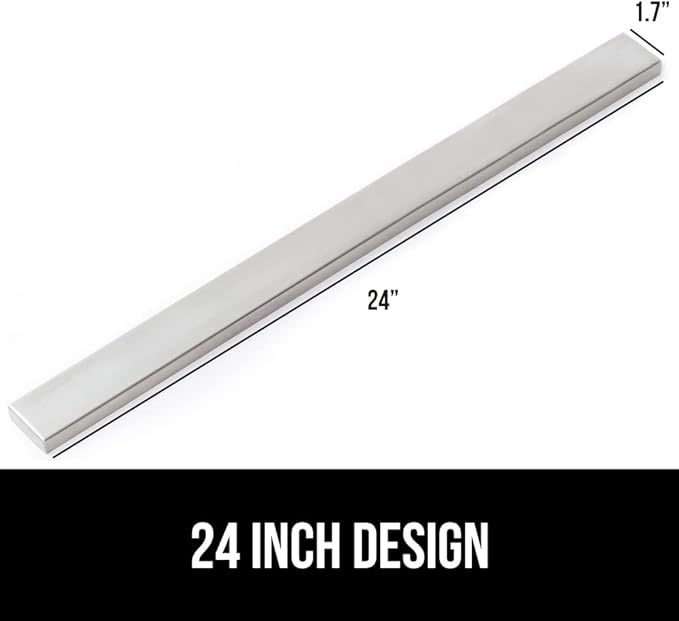 GORILLA GRIP Stainless Steel Magnetic Knife Holder for Wall, 24 Inch, Multi-Purpose Magnet Bar for Knives, Tools, Art Supplies, Heavy Duty Strip Holds Up to 6 lbs, Kitchen Organizer, Drilling Required