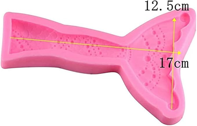 7.2'' 3D Big Mermaid Tail Mold Mermaid Theme Silicone Fondant Mold for Under The Sea Cake Decoration, Chocolate, Candy, Polymer Clay, Cupcake Decor, Sugar Craft
