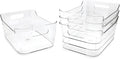 Isaac Jacobs 4-Pack Small Clear Storage Bins (9.4” x 6.7” x 4.1”) w/Handles, Plastic Box Set, Home, Office, Fridge, Freezer, Kitchen, Pantry Organization Container, BPA-Free/Food Safe (Small, 4-Pack)
