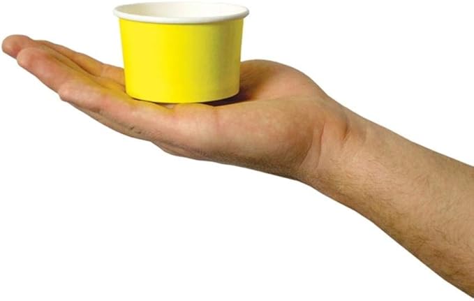 UNIQ 1000-Count 4 oz Paper Ice Cream Cups Yellow Color | Disposable Dessert Bowls in Many Colors | Frozen Dessert Supplies