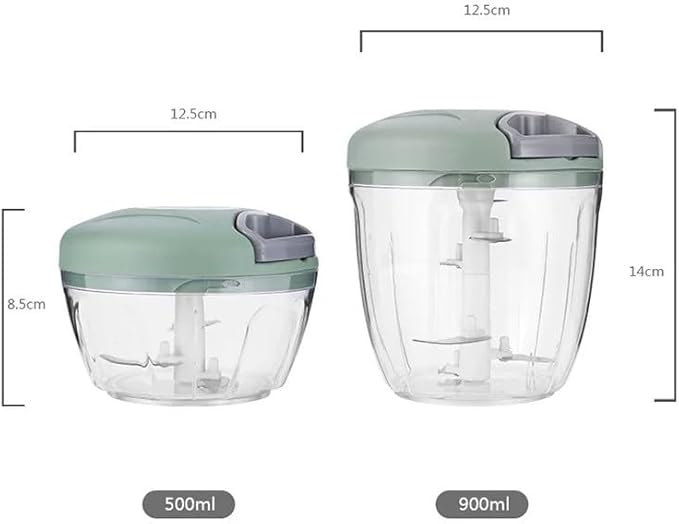 Food Chopper,Garlic Chopper with Container,Vegetable Kitchen Cutter,Pull String Hand Manual Food Processor Sharp Blades Mincer Shredder for Cutting Onions Chili Ginger Seasoning (Pink, 900ml)