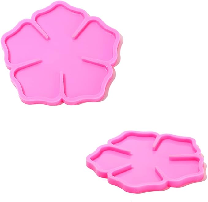 Coaster Resin Epoxy Molds for Casting Flower Shape Silicone Geode for Making Cup Mats Agate Coaster Mold Wine Glass Holder Home Decor DIY Craft Project