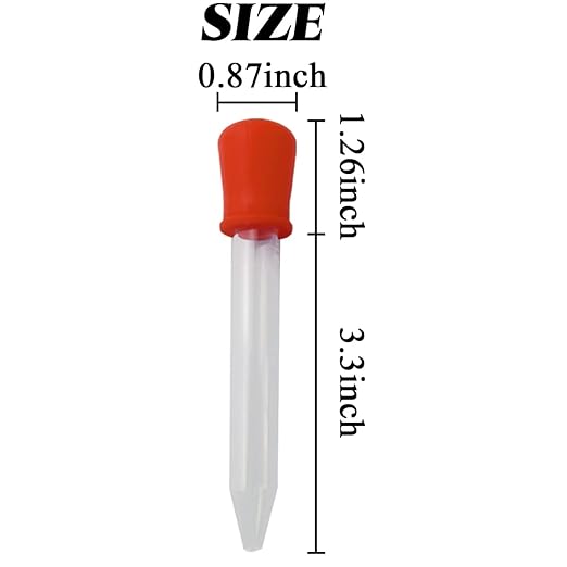 TIHOOD 60PCS Liquid Droppers with a Clean Brush, 5ml Silicone and Plastic Pipettes Transfer Eyedropper with Bulb Tip