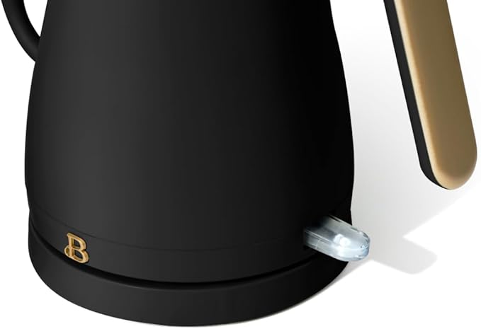 Beautiful 1L Electric Gooseneck Kettle, Precision Pour Spout, 1200W Fast Boil, Auto Shut-Off, Cordless, Stainless Steel, Tea & Coffee Maker with Ergonomic Handle, Matte Finish (Black Sesame)