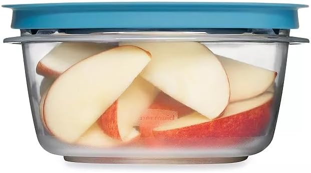 Storage Containers, Easy Find Lids, Teal, 5 cup, Flex & Seal, Leak Proof Lids, Food Storage Set, Clear Meal Prep Flex Containers, 3 Piece Set