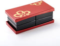 Japanese Bento Box Plum Lunch Container 2-tier Jubako Lacquerware Japan (Red)