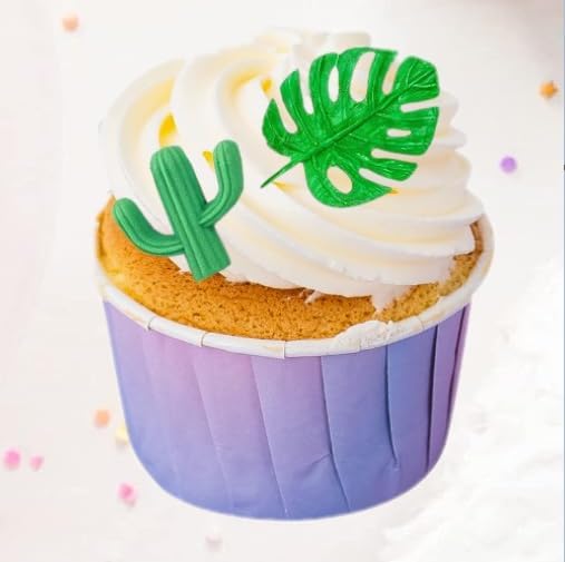Tropical Flowers Leaves Mold,Animal Silicone Mold,Plumeria Hibiscus Flower Monstera Leafage Chocolate Molds Cactus Fondant Mould for Cake Candy Cupcake Pudding Hawaiian Party Decoration