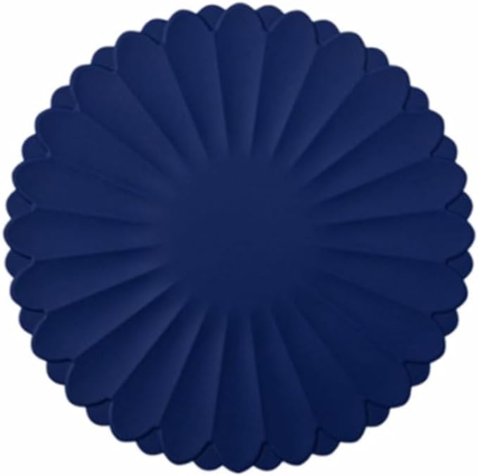 Heat-Resistant Silicone Trivet Mats, Non-Slip Hot Plate Holder for Kitchen Countertops & Dining Table, Reusable Pot Holder Pad with Secure Grip, Dishwasher Safe (Blue, Diameter: 30cm/11.81")