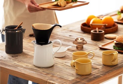 Zero Japan - Bee House Pour Over Coffee Dripper - Lead-Free & Cadmium-Free Ceramic Coffee Maker with Elegant Peek Hole, Drip Cone Brewer Coffee Gifts, Brewing Accessories - Black, Standard Size