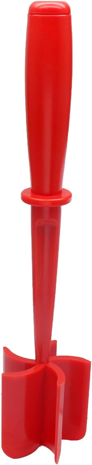 Meat Masher, 5 Curve Blade Hamburger Chopper, Heat Resistant Meat Masher for Ground Beef, Mix and Chop Kitchen Tool, Food Smasher Tool for Hamburger, Beef, Potato, Tomato, Avocado (Red)