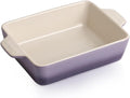 Sweejar Ceramic Baking Dish, Rectangular Small Baking Pan with Double Handles, 20 Oz for Cooking, Brownie, Kitchen, 6.5 x 4.9 x 1.8 Inches (Gradient Purple)