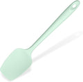 Heat Resistant Silicone Spoon Spatula: U-Taste 600ºF High Heat Flexible 11.38in Silicon Mixing Stirring Cooking Scraping Baking Bowl Scraper, Seamless for Kitchen Nonstick Cookware (Mint Green)