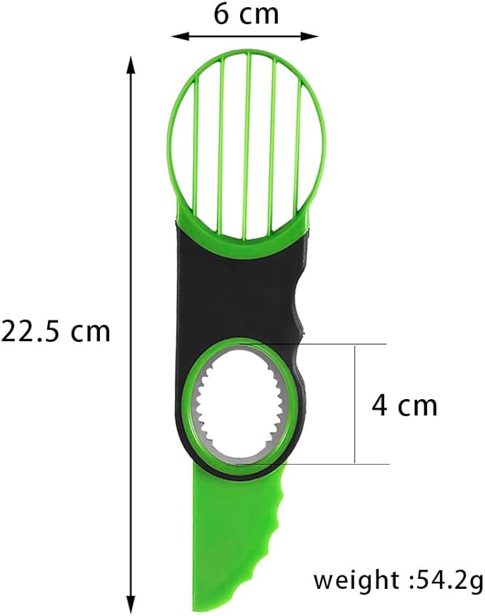 Generic Stainless Steel Avocado Slicer, Corer, and Paring Knife Combo: 3-in-1 Tool - Dishwasher Safe & Heavy Duty, Small, Green