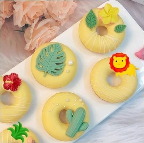 Tropical Flowers Leaves Mold,Animal Silicone Mold,Plumeria Hibiscus Flower Monstera Leafage Chocolate Molds Cactus Fondant Mould for Cake Candy Cupcake Pudding Hawaiian Party Decoration