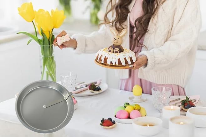 Easy Release Pans Round with Lever, 9.7" Quick Release Easy-Out Cake Pan Set, Baking Tools PansRound, House Non-Stick-Round Baking Mold for Baking All Kinds (1pcs)