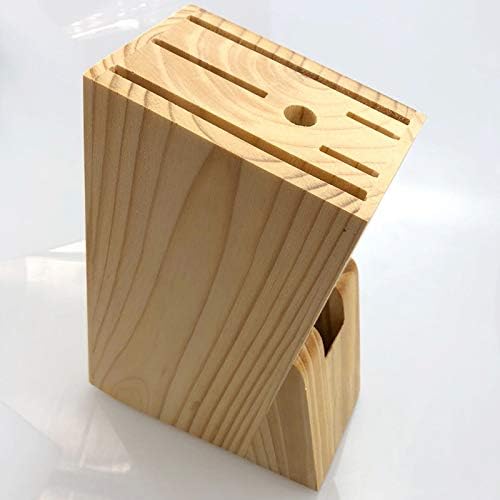 Wooden Knife Block Countertop Knife Holder Knife Organizer with Scissors-Slot for Kitchen