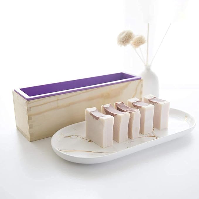 Silicone soap molds -Soap Cutting Tool Set Wooden Bamboo (+Shrink Wrap Bags 2)