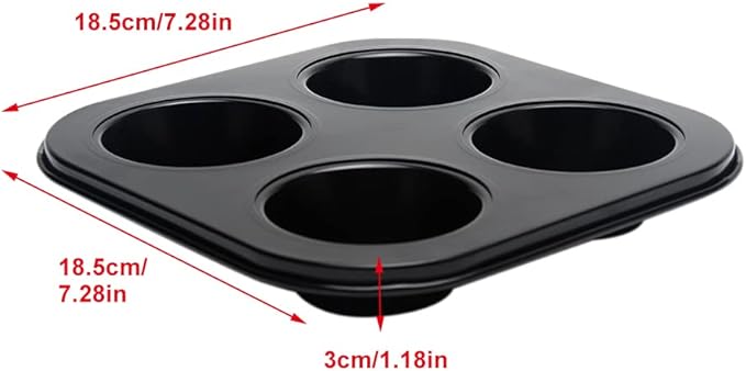 Pilarmuture 4 Hole Muffin Pan Muffin Trays, Bakeware Tins & Trays Non-stick Cupcake Baking Pan Mini Muffin Cups Pudding Bakeware Cake Mold for Oven Baking Roasting