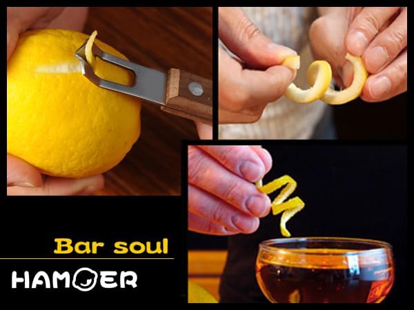 Channel Knife Zester - Fruit and Vegetable Tool for Decorating Cocktails, Desserts, and Salads Stainless Steel Tip Wooden Handle