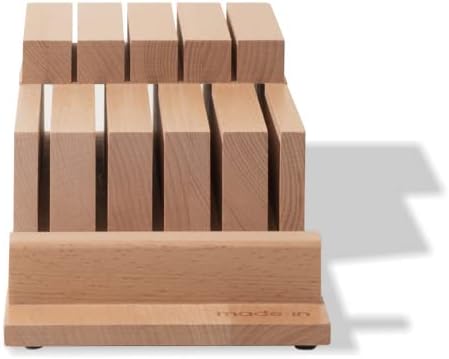 Made In Cookware - 9 Piece Knife Organizer - Italian Beechwood - Crafted in Italy