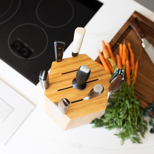 360KB MAX ™ (Bubinga Pomele - Limited Edition 2023) magnetic rotating knife block - w/top slots, capaciy for 20+ knives - largest in the 360 Knife Block ® family.