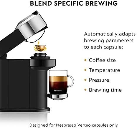 Nespresso Vertuo Next Deluxe Coffee and Espresso Machine by De'Longhi, Chrome