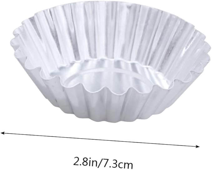 GLEAVI 30pcs Aluminum Alloy Egg Tart Molds Tart Tins for Baking Reusable Tartlet Pans Non Stick Coating
