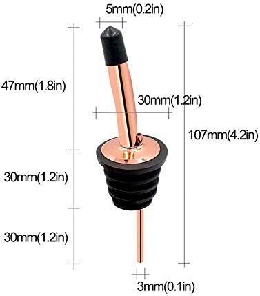 24 Pack Liquor Pour Spouts Set - Stainless Steel bottle spout and Liquor Pourers Dust Caps Covers Rose Gold