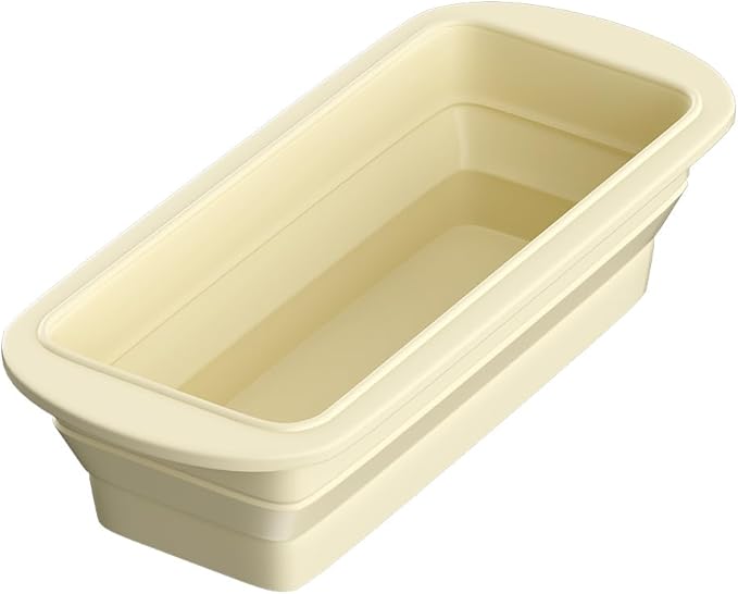Premium Non-Stick Silicone Bread Loaf Pan with Heavy-Duty Steel Frame,Silicone Baking Mold – Perfect for Pound Cakes, Breads (9"x4"x2.5", Beige, 1 Piece)