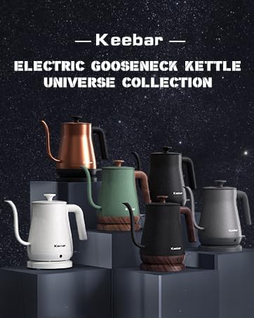 Electric Kettle, Gooseneck Kettle with Auto Shut Off, 0.8L Small Eletric Tea Kettle, Precise Spout Designed for Coffee Tea, 1000W Quick Heat Up, Stainless Steel, Matte Black
