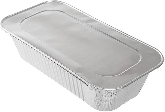 Restaurantware-LIDS ONLY: Foil Lux Foil Pan Lids Pack of 25 Oven-Ready Aluminium Tray Covers - Pans Sold Separately, Fits 1/3 Third-Size Steam Table, Foldable Edges, Freezable, Silver, Disposable
