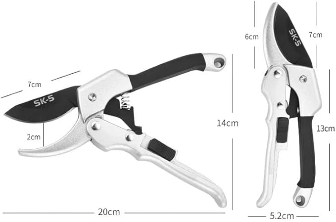 SK5 Ratchet Pruning Shears for Weak Hands Heavy Duty Garden Clippers with Spring Assist and Ergonomic Grip for Branches and Fruit Trees