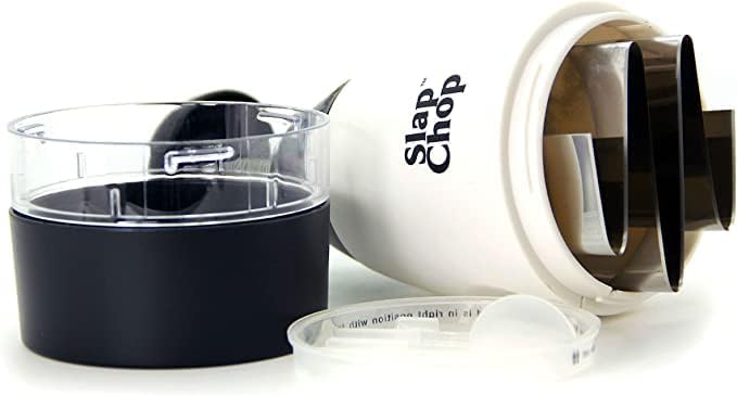 Original Slap Chop Slicer with Stainless Steel Blades & Cheese Graty | Manual Food Chopper & Twist Grater for Cheese, Vegetables, Salad Toppings, & More | Lightweight & Easy to Clean