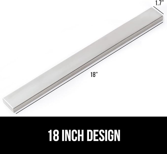 GORILLA GRIP Stainless Steel Magnetic Knife Holder for Wall, 18 Inch, Multi-Purpose Magnet Bar for Knives, Tools, Art Supplies, Heavy Duty Strip Holds Up to 6 lbs, Kitchen Organizer, Drilling Required