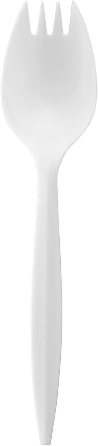 1,000 Plastic Disposable Sporks Bulk White Medium Weight Disposable Silverware Plastic Cutlery Spork