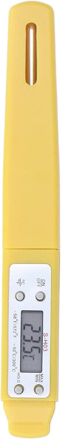 Akozon Digital Food Thermometer Automatic Calibration Pen High Accuracy Electronic Pocket Thermometer Yellow Home and Family Appliance and Decor