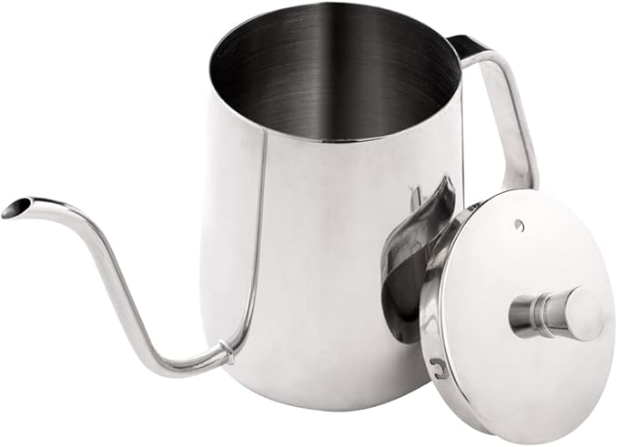 Restaurantware Restpresso 12 Ounce Gooseneck Kettle, 1 Dishwashable Pour Over Kettle - With Thermometer Hole, Non-Stick Coating, Stainless Steel Stovetop Kettle, Built-In Handle, - Restaurantware