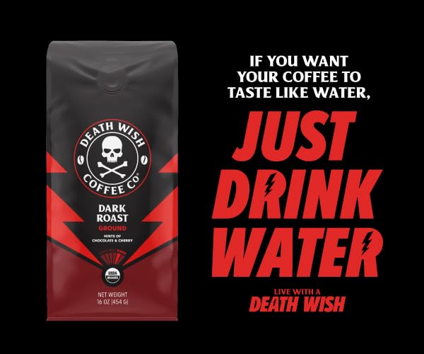 Death Wish Coffee - Single Serve Pods - Dark Roast Coffee Pods - Made with USDA Certified Organic - Extra Kick of Caffeine (100 Count (Pack of 1), Espresso Roast)