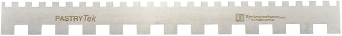 Restaurantware 19.8 Inch x 2 Inch Cake Comb 1 Square Decorating Comb - Double-Sided Assorted Edges Stainless Steel Icing Smoother For Decorating Or Sculpting Desserts